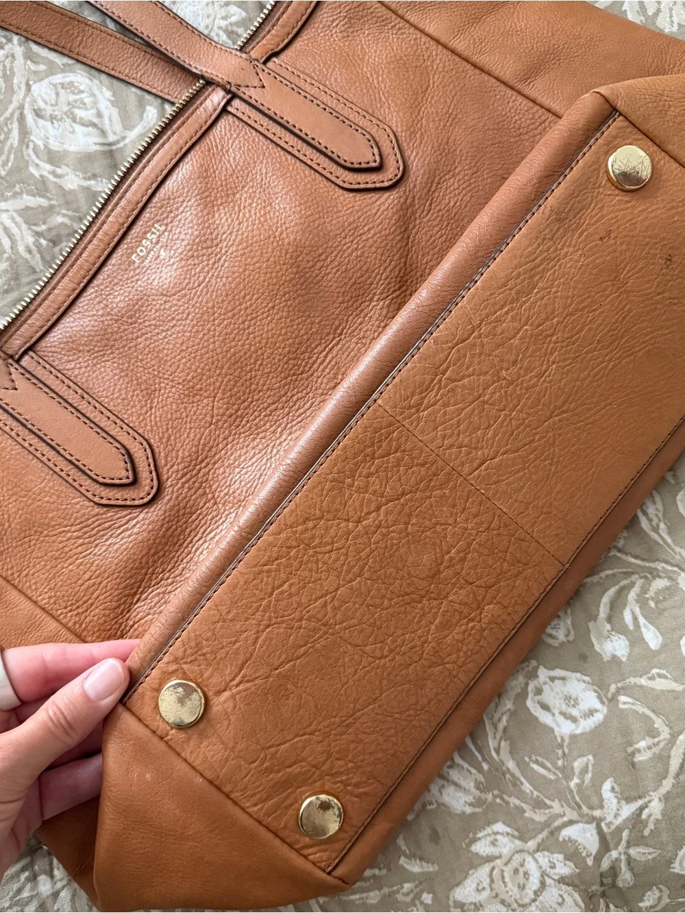 Fossil Leather Tote Bag in Cognac Tan - so pretty!